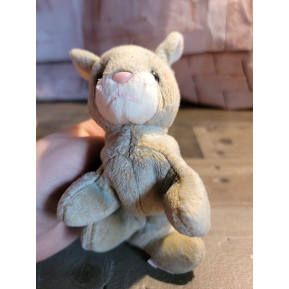 Grey rabbit hair bunny stuffed animal plush toy - Picture 6 of 6